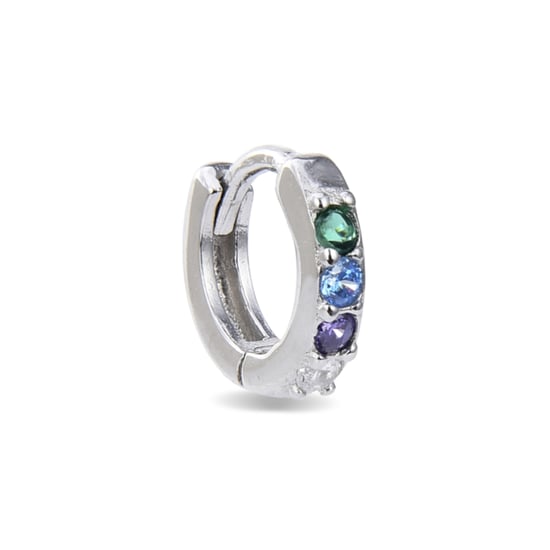 Piercing Luxenter, Ansung Sterling Zilver 925 en Multicolour Zirkonia Gerhodineerd - Image 1