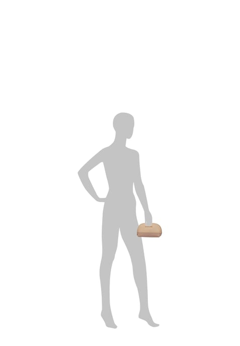 TWO-TONE LEATHER ZIP AROUND COSMETIC BAG