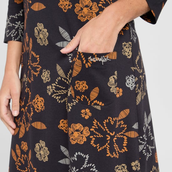 Weird Fish Women's Starshine Organic Jersey Dress, Navy