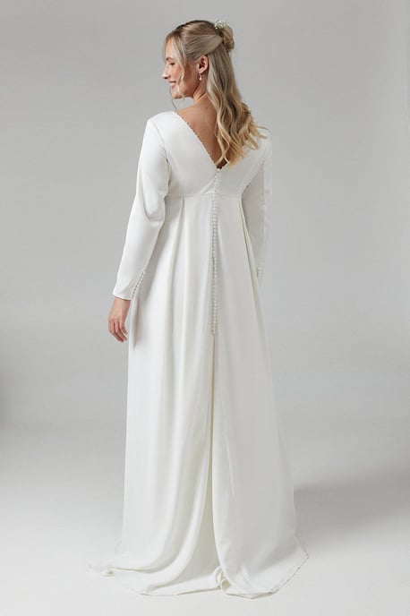 Maternity Chiffon Overlayer Long Sleeve Wedding Dress