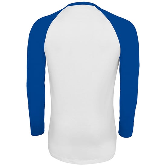 SOLS Heren Funky Contrast T-Shirt met lange mouwen (Wit/royaal blauw) - Image 2