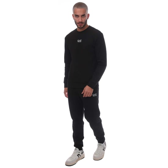 Men's Emporio Armani EA7 Core Identity Cotton Blend Tracksuit in Black