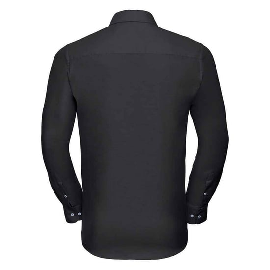 Russell Collection Heren Oxford Getailleerd Formeel Overhemd Met Lange Mouwen (Zwart) - Image 2