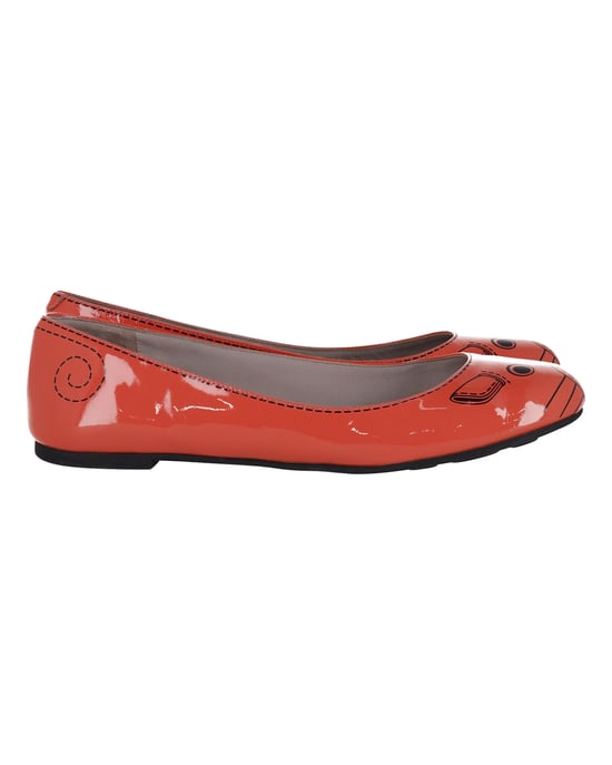 Marc Jacobs Muizenprint Ballerina's in Oranje Leren Lak - Image 1