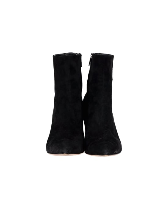 Gianvito Rossi Pointed-Toe Ankle Boots in Black Suede - Image 2