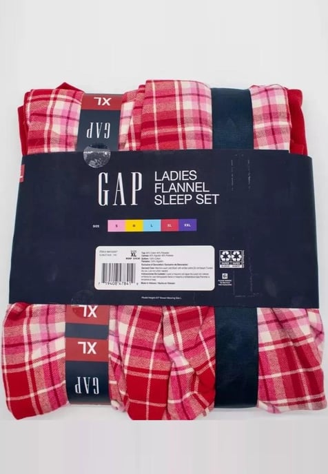 GAP Womens Pyjama Flanellen Slaapset in Rood ruitpatroon - Image 6