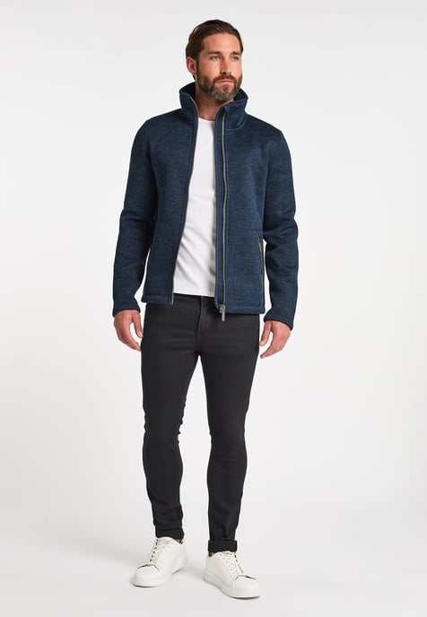 ICEBOUND Gebreide fleece jas Heren marine gem - Image 4