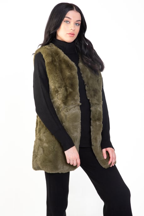 No Cut Faux Fur Sleeveless Gilet