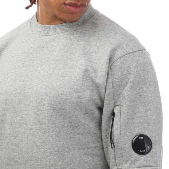Men's C.P. Company Diagonal Raised Fleece Sweatshirt in Grey