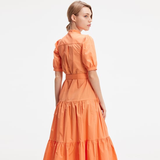 Cotton shirt dress with added belt