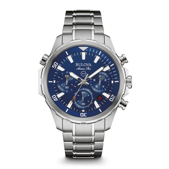 Bulova Marine Star Heren Zilveren Horloge 96B256 - Image 1