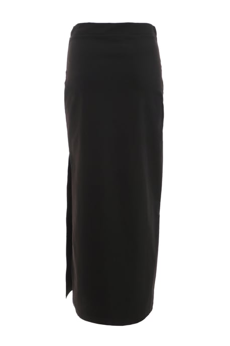 Black Cargo Style Midi Skirt