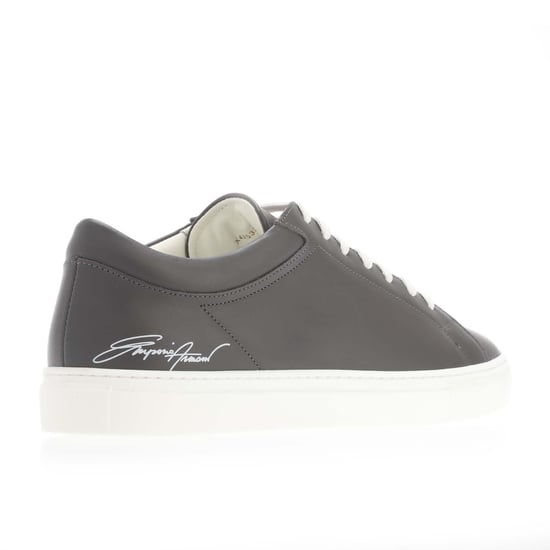 Armani leren herentrainers in grijs - Image 3