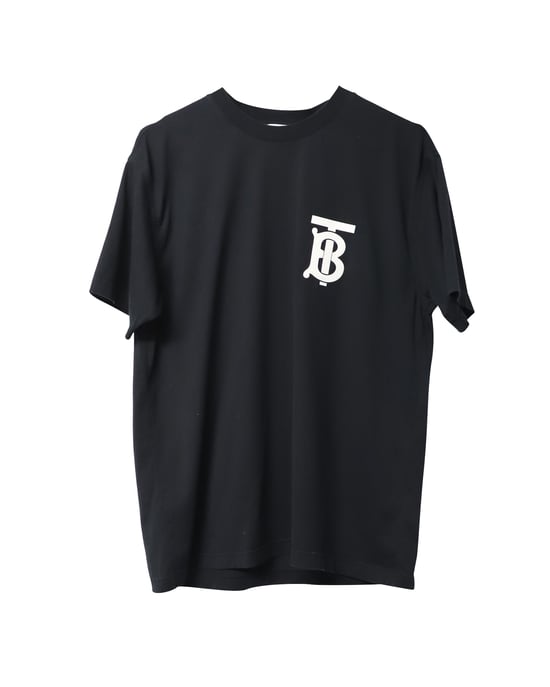 Burberry TB Logo T-Shirt in Black Cotton - Image 1