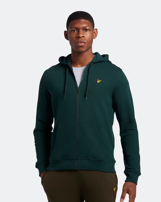 Lyle & Scott hoodie met rits in groen - Image 1