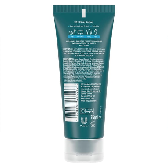Sure Men Whole Body Deodorant Cream Ocean Rush with 72H Odour Control 75ml, 6 Pk