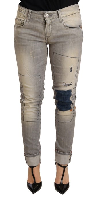 Acht Grijze Katoenen Slim Fit Denim Jeans - Image 1