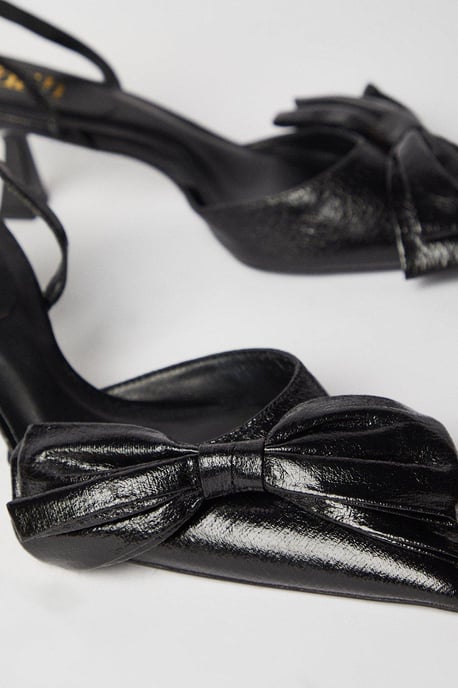 Faith: Cindy Bow Detail Slingback Court Shoes - Image 4