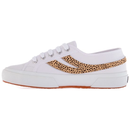 Superga Womens/Ladies Cheetah Print Cowhide Leather Trainers (White)