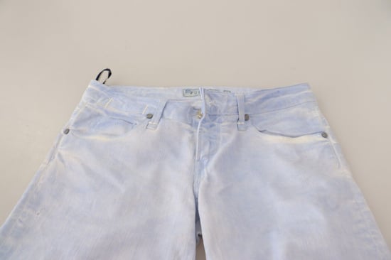 Acht Lichtblauwe Katoenen Vouwzoom Skinny Jeans - Image 4