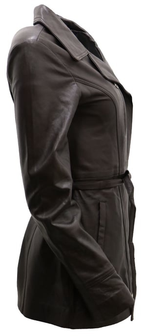 Women's leather biker jacket in Md length - Okehampton
