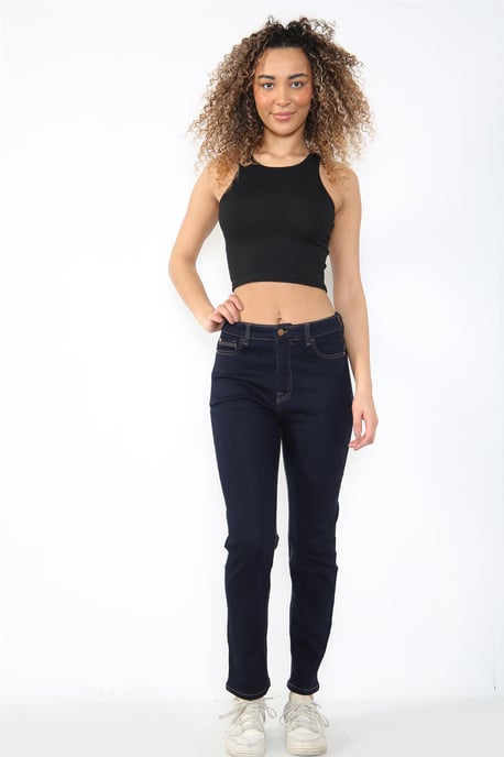 Magic Shaping hoog getailleerde jeans met rechte pijpen voor dames in indigoblauw - Image 6