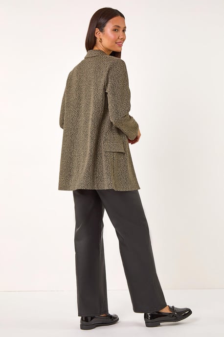 Longline Textured Jersey Blazer