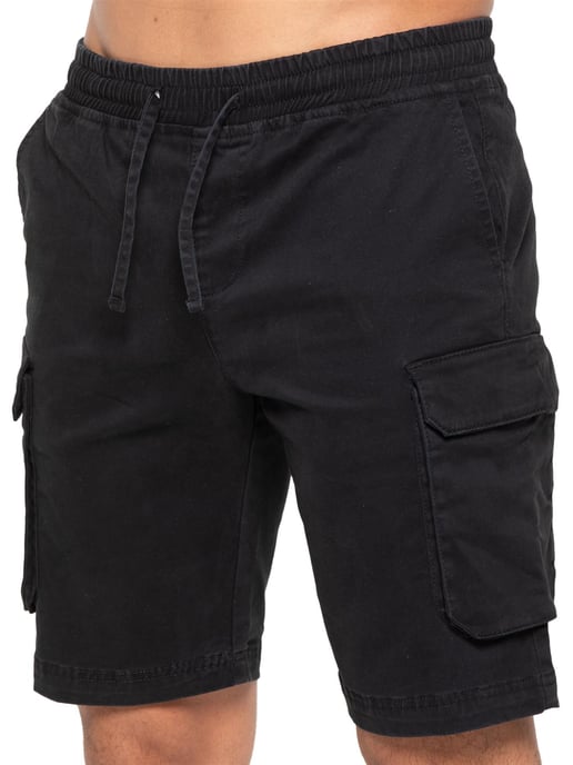 Enzo | Mens Cargo Shorts - Black