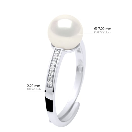 Ring Sieraden - Echte GeCultiveerde Zoetwater Parel Rond 7-8 mm - Image 2