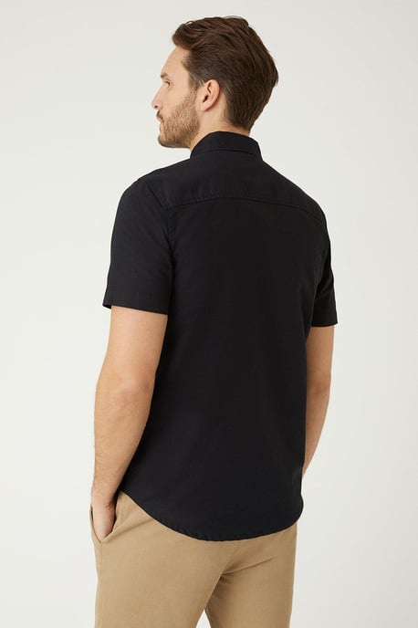 Black Short Sleeve Oxford Shirt - Image 3