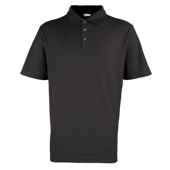 Premier Heren Pique Stud Front Poloshirt (Zwart) - Image 1