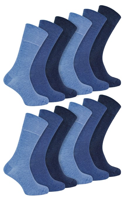 IOMI - 12 stuks naadloze bamboesokken voor diabetischei - Marineblauw - Image 1