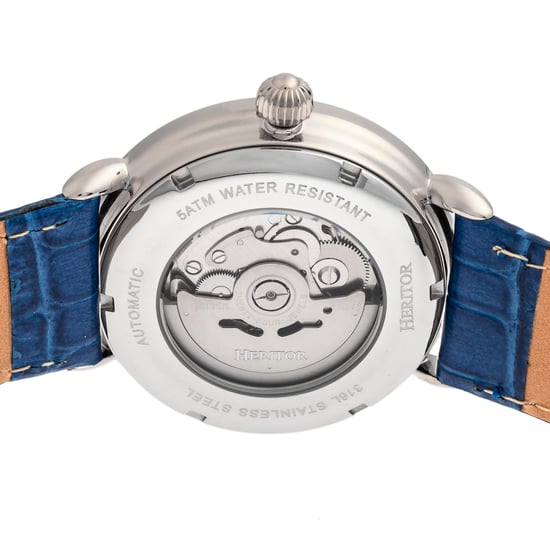 Heritor Automatische Mattias Leren Band Horloge met Datum - Image 4