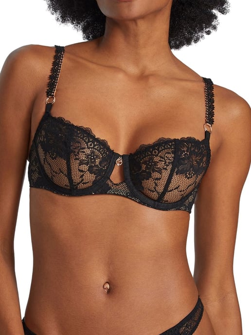 Night Bird Half Cup Bra Black Queen