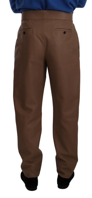 Leren Tapered Hoge Taille Broek - Image 3