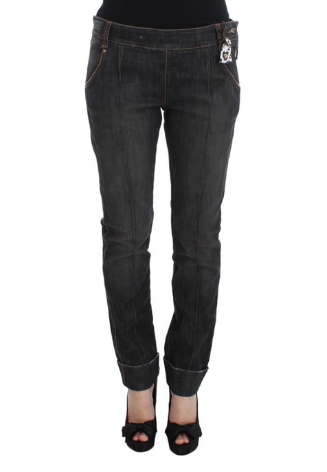 Ermanno Scervino Dames Grijze Katoenen Slim Fit Denim Jeans - Image 1