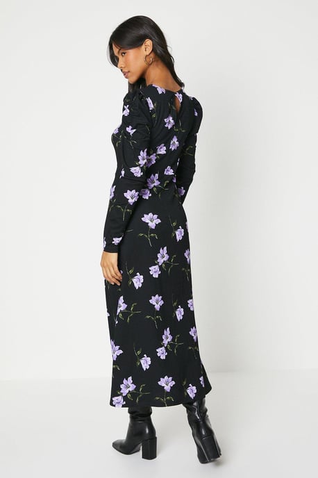 Tall Floral Keyhole Midi Dress