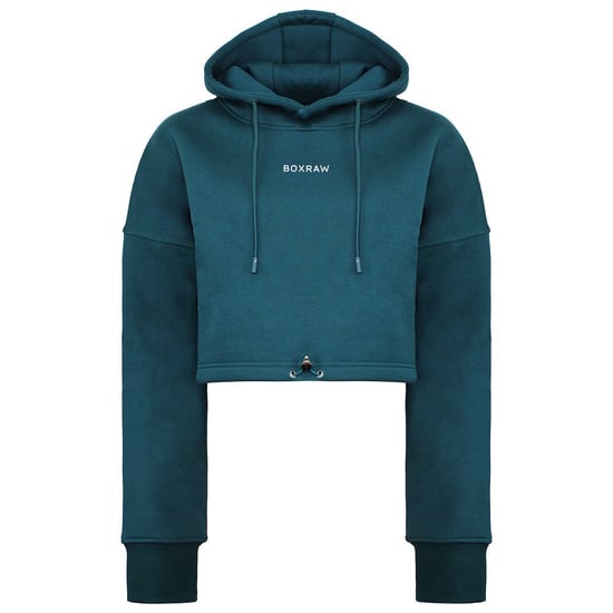 BoxRaw Johnson Womens Teal Cropped Hoodie