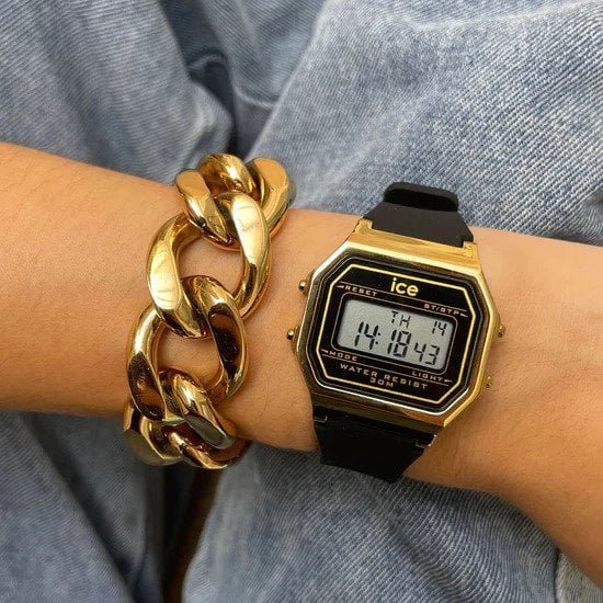 Ice Watch Ice Digit Retro - Black Gold Dames Horloge Zwart 022064 - Image 4