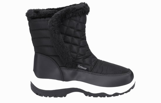 Cotswold Butterrow Textiel Dames Zwarte Winter Middelhoge Laarzen - Image 1