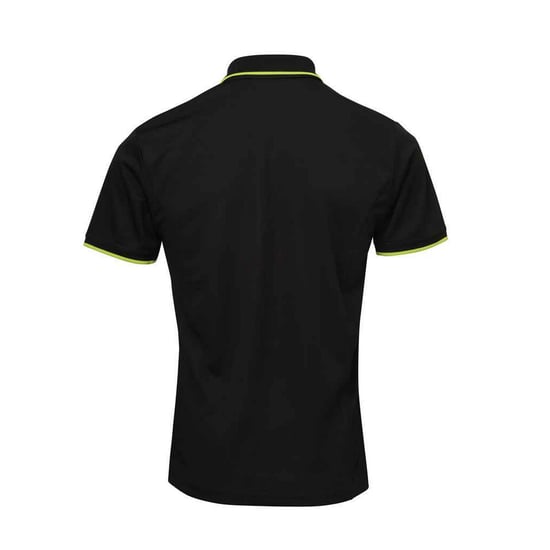 Premier Heren Coolchecker Contrast Pique Poloshirt (Zwart/Lijkgroen) - Image 2