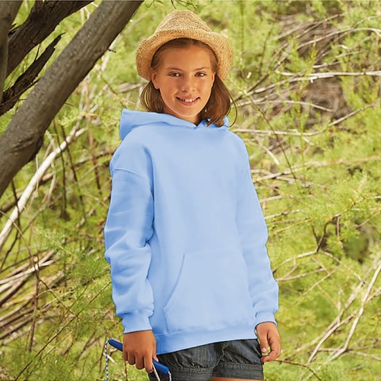 Fruit Of The Loom Kinder Unisex Premium 70/30 Sweatshirt met Capuchon / Hoodie (Hemel Blauw) - Image 4