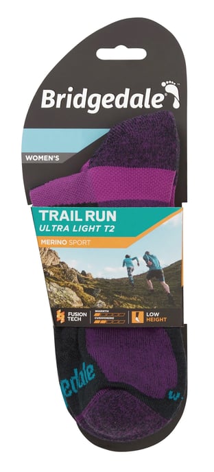 Bridgedale - Dames Sport Ultralight Merino Lage Sokken - Kolenstof / Paars - Image 2
