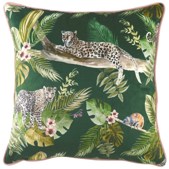 Evans Lichfield Jungle Leopard Gestreepte Velours Kussenhoes - Image 1