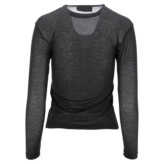 Balenciaga Strakke Crewneck Lange Mouwen Top in Grijs Katoen - Image 3