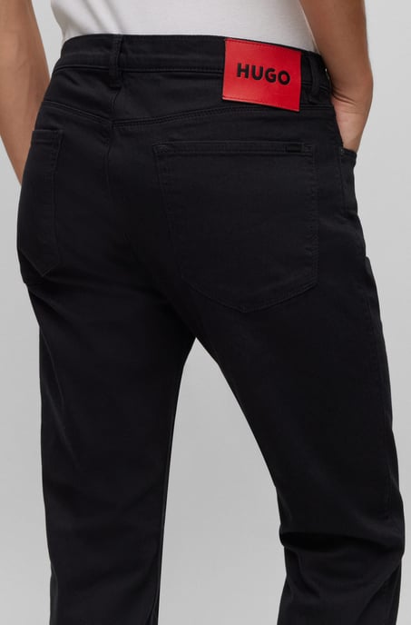 Heren Hugo Slim-Fit Comfort Stretch Jeans in Zwart - Image 4