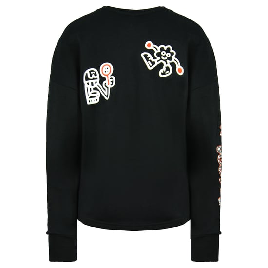 Puma x Mr Doodle Long Sleeve Crew Neck Black Mens Graphic Sweatshirt 598687 01