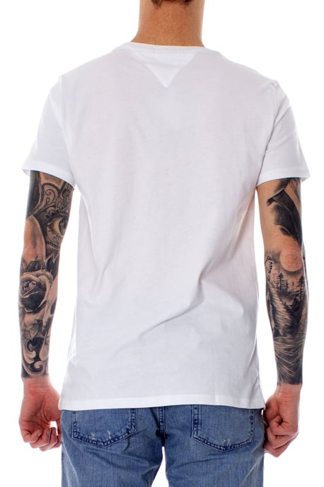 Tommy Jeans Tee SS Flag Slim Fit Shirt White