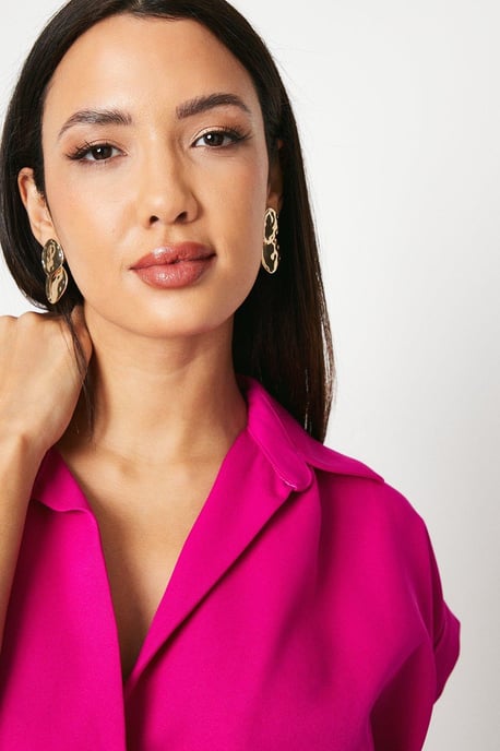 Front Tie Shirt Midi Dress - Image 4