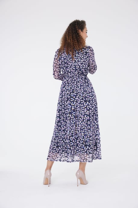 Stella Leopard Print Dress - Lilac